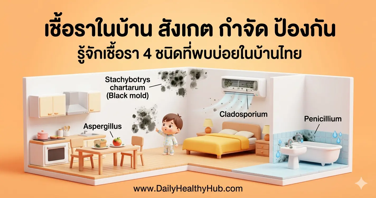 เชื้อราในบ้าน วิธีสังเกต กำจัด และป้องกัน 4 ชนิดที่พบบ่อยในบ้านไทย | DailyHealthyHub