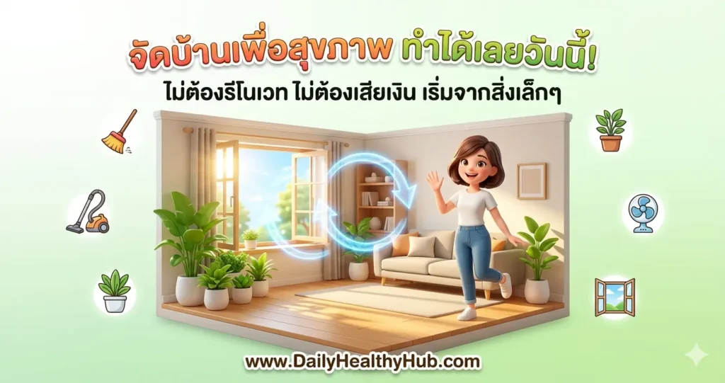 จัดบ้านเพื่อสุขภาพที่ดีขึ้น ฉบับลงมือทำได้เลย แทบไม่ต้องเสียเงิน