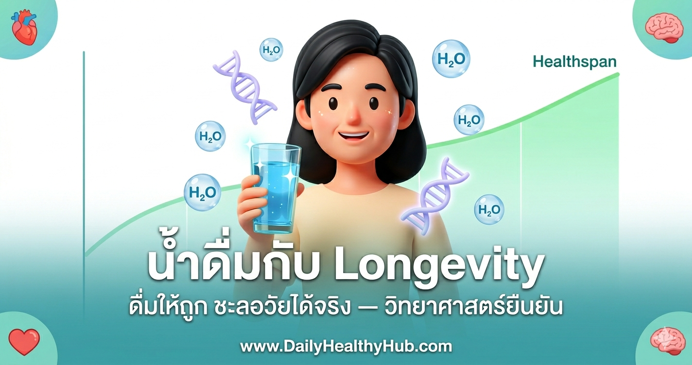 ดื่มน้ำให้ถูกช่วยชะลอวัย Longevity วิทยาศาสตร์เบื้องหลังน้ำกับการมีอายุยืน