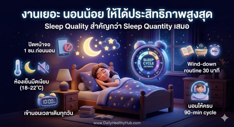 งานเยอะนอนน้อย ให้ได้ประสิทธิภาพสูงสุด Sleep Quality สำคัญกว่า Sleep Quantity เสมอ