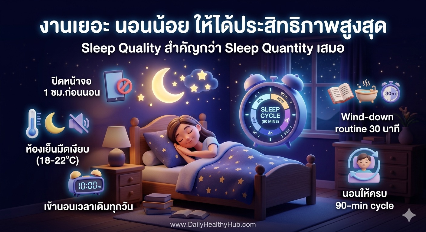 งานเยอะนอนน้อย ให้ได้ประสิทธิภาพสูงสุด Sleep Quality สำคัญกว่า Sleep Quantity เสมอ