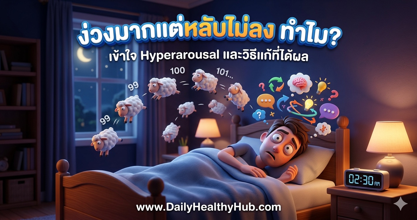 ง่วงมากแต่หลับไม่ลง ทำไม เข้าใจ Hyperarousal และวิธีแก้ที่ได้ผล