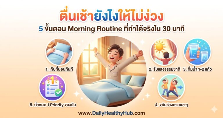 5 ขั้นตอน Morning Routine ตื่นเช้ายังไงให้ไม่ง่วง ทำได้จริงใน 30 นาที