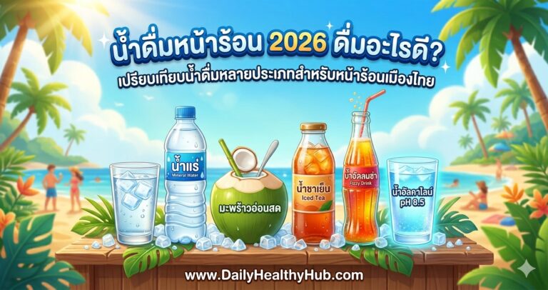 น้ำดื่มหน้าร้อน 2026 เลือกดื่มแบบไหนดีต่อสุขภาพที่สุด เปรียบเทียบน้ำดื่มหลายประเภทสำหรับหน้าร้อนเมืองไทย