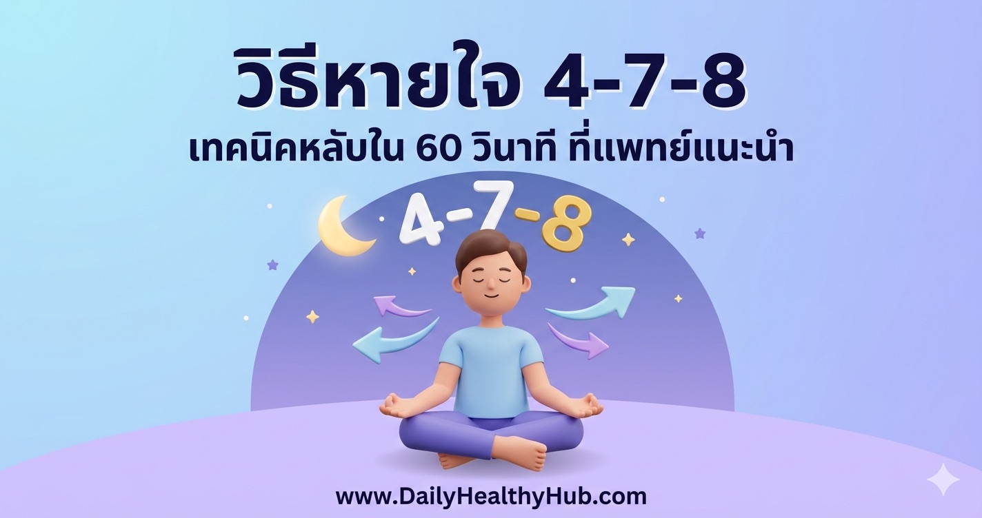 วิธีหายใจ 4-7-8 เทคนิคหลับใน 60 วินาที ที่แพทย์แนะนำ