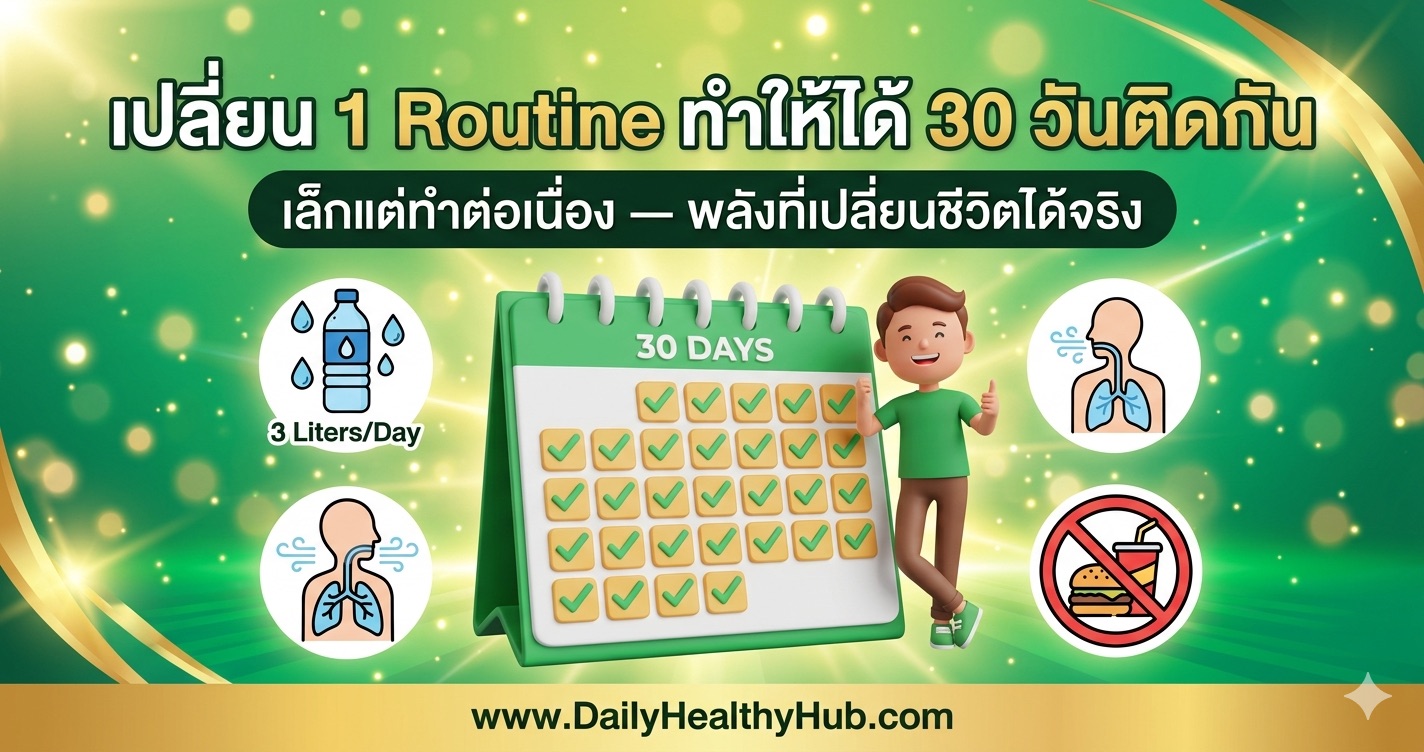 เปลี่ยน 1 Routine ทำให้ได้ 30 วันติดกัน เล็กแต่ทำต่อเนื่อง พลังที่เปลี่ยนชีวิตได้จริง